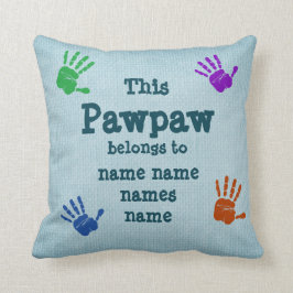 Almofada Mude QUALQUER Texto - Este Pawpaw pertence a. . .