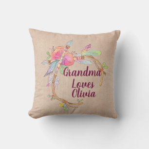 Almofada Mude qualquer texto que a avó ama o netinho Boho