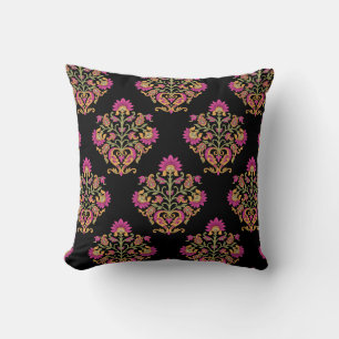 Almofada Mughal floral paisley, design sem costura.