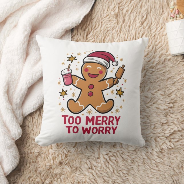 Almofada Muito Alegre Para se Preocupar Funny Gingerbread N (Cobertor)