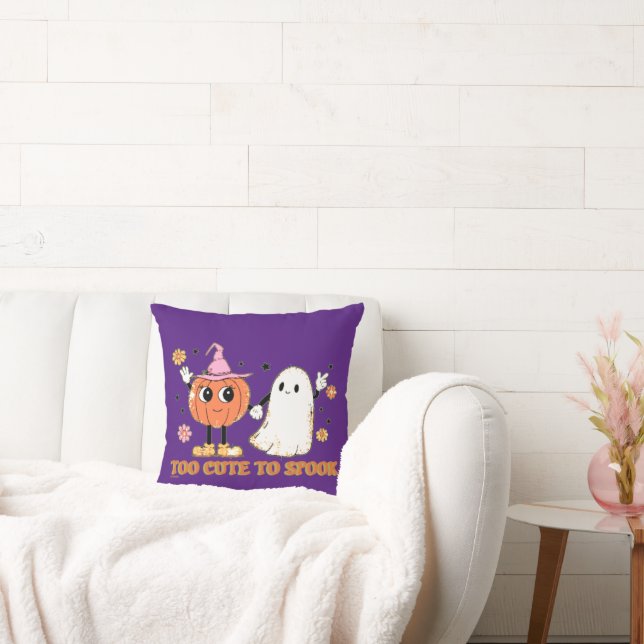 Almofada MUITO FELIZ PARA FALAR UM fantasma engraçado e eng (Sofá)