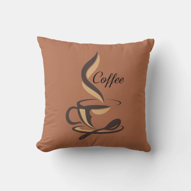 Almofada Muito Legal e Fofo Café ou Java (Frente)