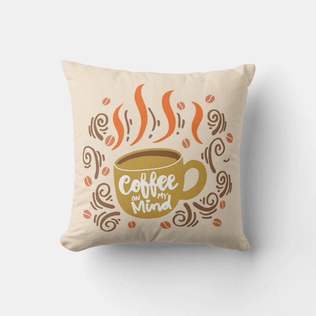 Almofada Muito Legal e Fofo Café ou Java (Frente)