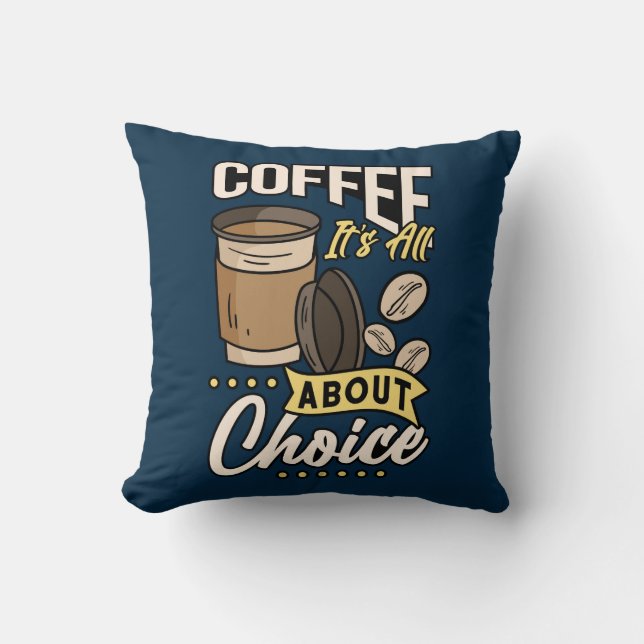 Almofada Muito Legal e Fofo Café ou Java (Frente)