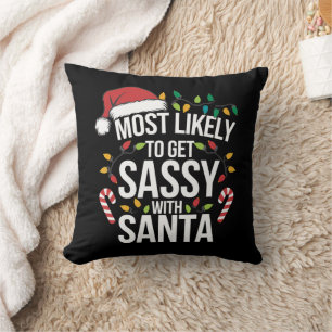 Almofada Muito Provável Ficar Sassy Com Papai Noel Natal Xm