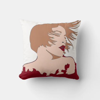Almofada Mulher 2 Vermelho lateral / Travesseiro amarelo