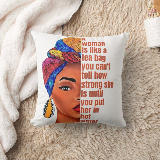 Almofada Mulher Afro-Americana Inspiradora com Citação (Cobertor)