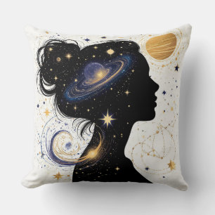 Almofada Mulher Celestial Elegante Silhueta