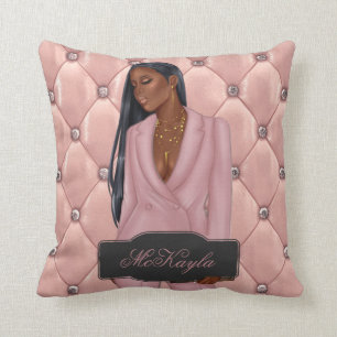 Almofada Mulher-chefe afro-americana personalizada