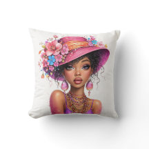 Mulher com Chapéu Floral Elegante Arte de Retrato