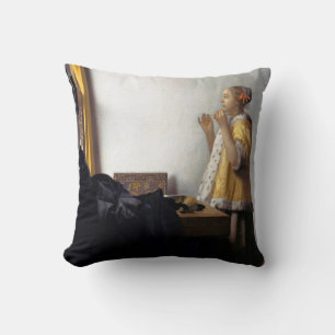 Almofada Mulher com colar de pérolas, Johannes Vermeer
