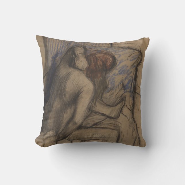 Almofada Mulher de Edgar Degas | que seca seu cabelo (Frente)