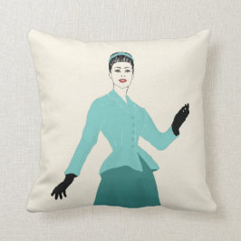 Almofada Mulher do Plato de Moda dos anos 40, Retro Vintage