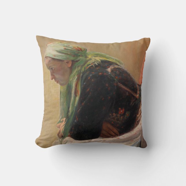 Almofada Mulher em Profundo Pensamento (por Oleksa Novakivs (Frente)