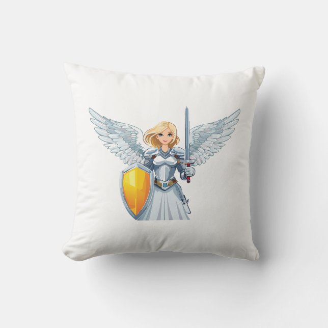 Almofada Mulher fofa Anjo com asas abertas (Frente)