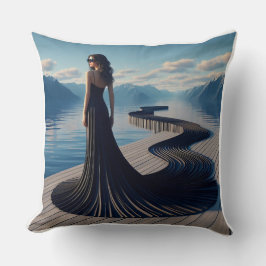 Almofada Mulher Fresca e Elegante no Travesseiro de Vestido