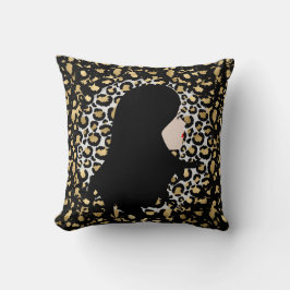 Almofada Mulher Glamorosa na Impressão Leopardo de Duas Pon