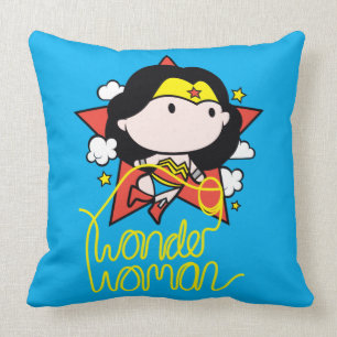 Almofada Mulher Maravilha Chibi Voando com Laço