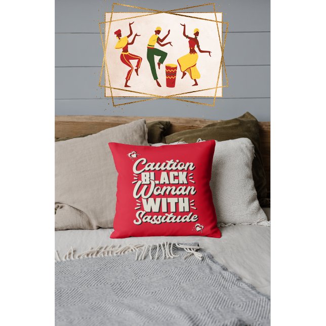 Almofada Mulher Negra De Cuidado Com Sassitude (Criador carregado)