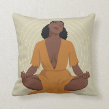 Mulher negra meditando, estilo boho