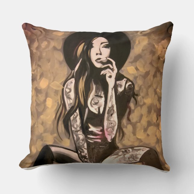 Almofada mulher sonho dourado (Frente)