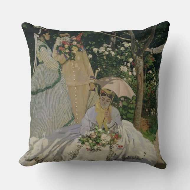 Almofada Mulheres de Claude Monet | no jardim (Frente)