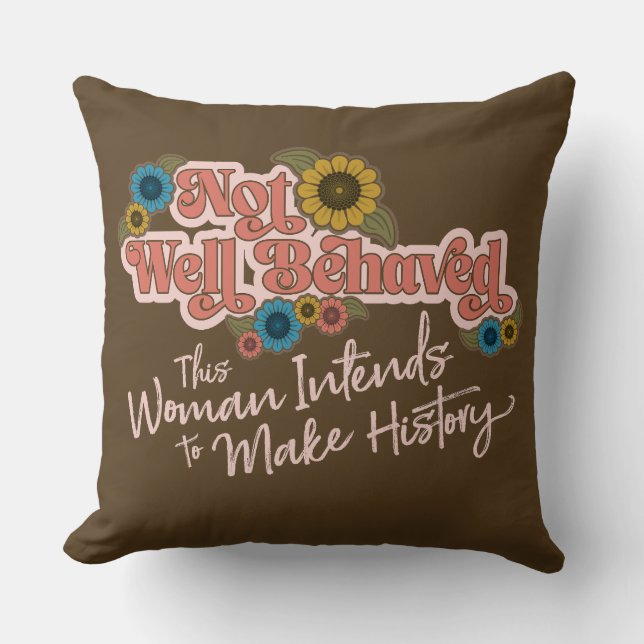 Almofada Mulheres empoderadas Letra Hippie Floral (Frente)