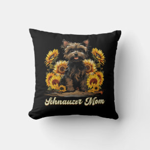 Almofada Mulheres Sunflower Schnauzer Mãe Flor Beard Cão Lo