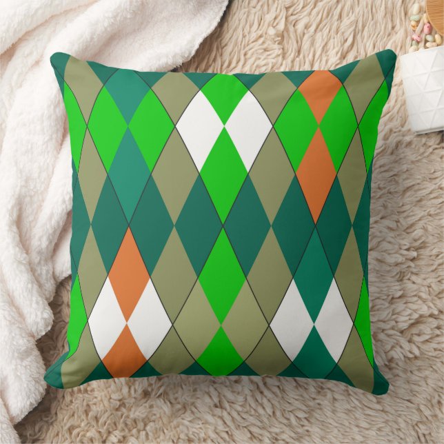 Almofada Multicolor geometric pattern rhombuses minimalism (Cobertor)