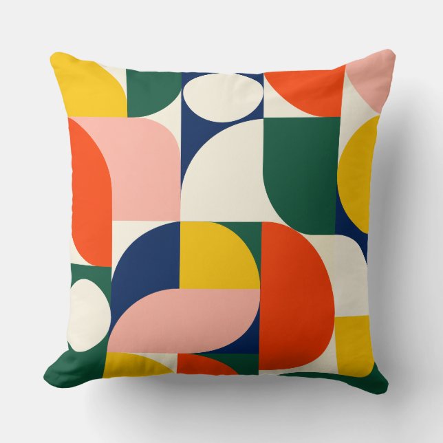 Almofada Multicolor Rounded Geometric Composition (Frente)
