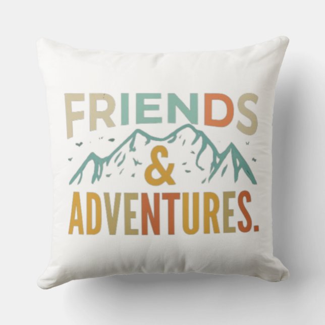 Almofada Multicoloração de "Amigos e Aventuras" (Verso)