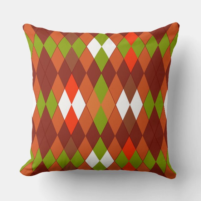 Almofada Multicolored geometric pattern rhombuses retro  (Frente)
