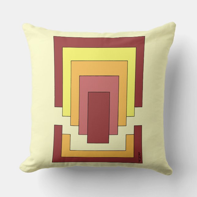 Almofada Multicor do Abstrato retângulo (estilo 70s) (Frente)