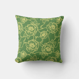 Almofada Murmurios de Rosa, Padrão Floral de Arte de Linha
