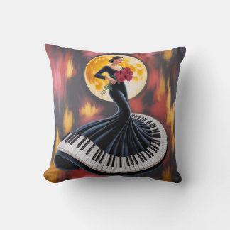Almofada Música de Piano Elegante Desenho Artístico Feminin