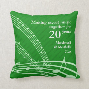 Almofada MÚSICA DO fazer SWEET Moderno 20 EMERALD Weddi