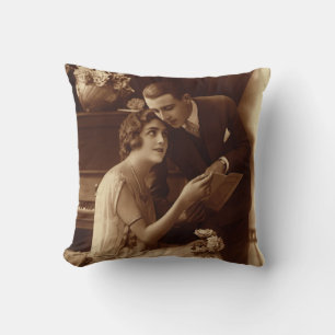Almofada Música Romântica Vintage, Amantes do Amor e do Rom
