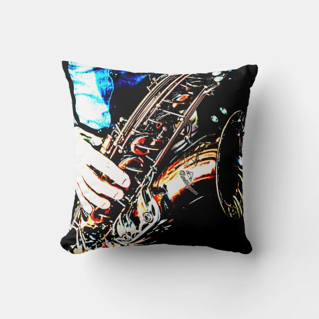 Almofada Musico do Lover de Música Sax Saxaphone legal Jazz (Frente)