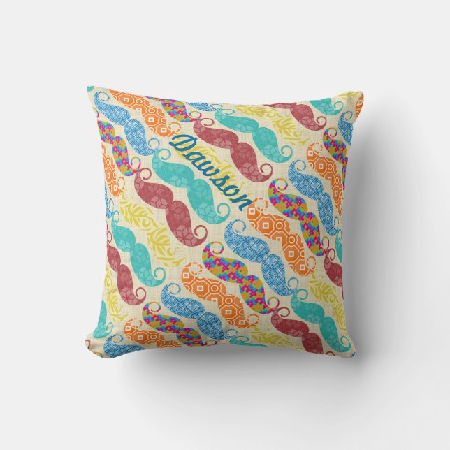 Almofada Mustache Hipster Vintage Retro (Frente)