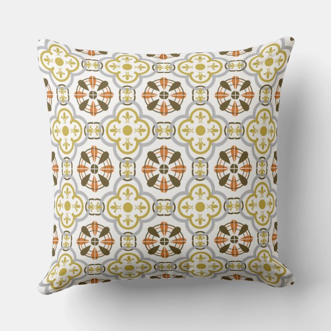 Almofada Mustard Orange Alhambra Throw Pillow (Verso)