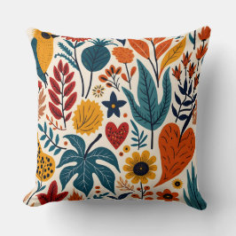 Almofada Mustard Terracotta Botanical Scandinavian Folk