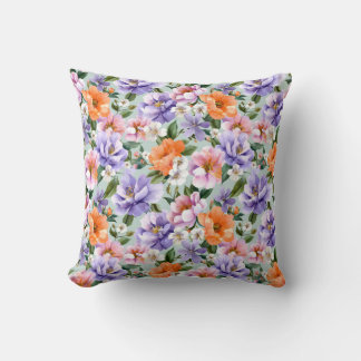 Almofada Muted Colorful Flowers Boho flower 