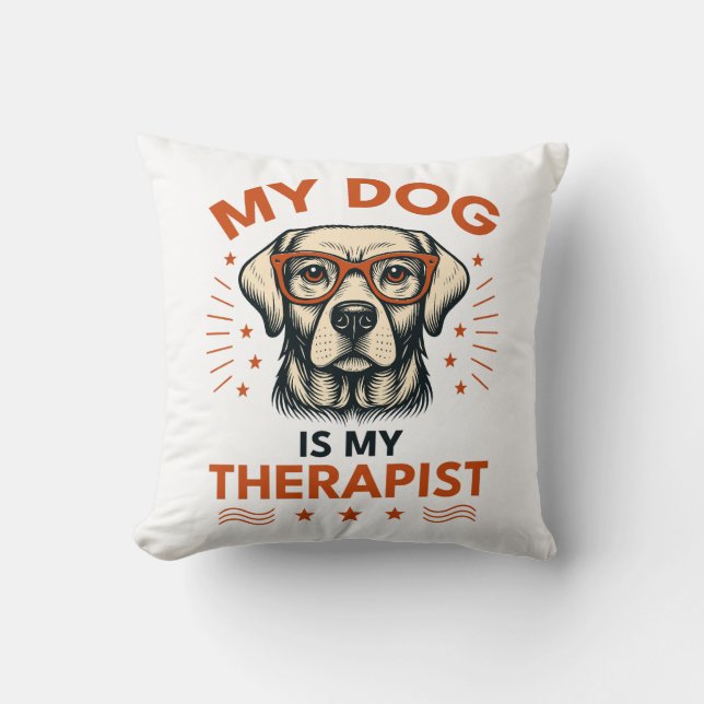 Almofada My dog is my therapist (Frente)