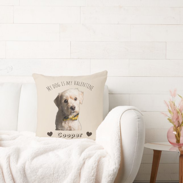 Almofada My Dog Is My Valentine – Personalized Pet  (Sofá)