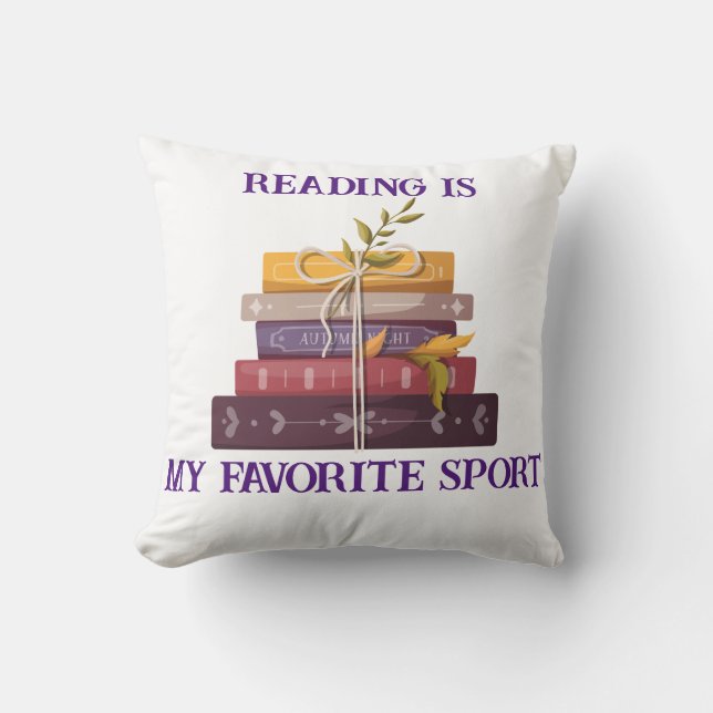 Almofada My favorite sport is reading (Frente)