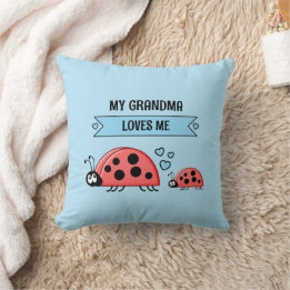 Almofada My Grandma loves me ladybugs blue baby