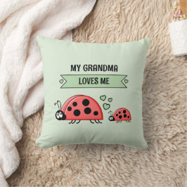 Almofada My Grandma loves me ladybugs green baby