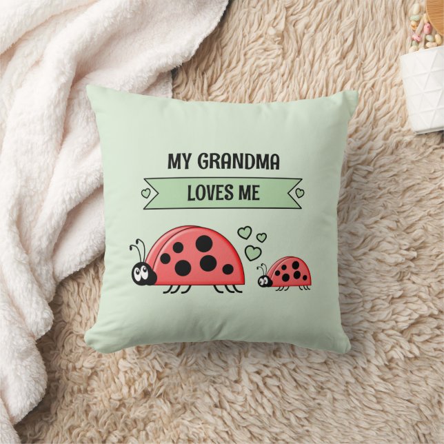 Almofada My Grandma loves me ladybugs green baby (Cobertor)