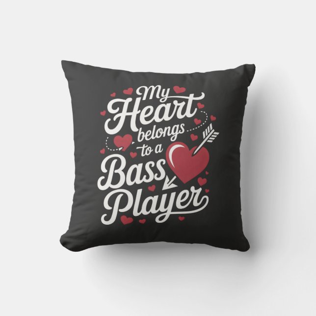 Almofada My Heart Belongs to a Bass Player (Frente)