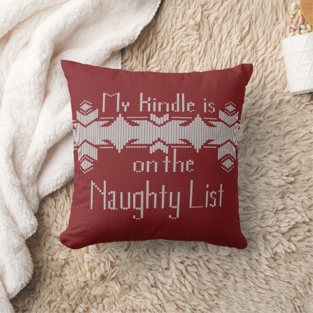 Almofada My Kindle Is on the Naughty List – Funny Book Love (Cobertor)